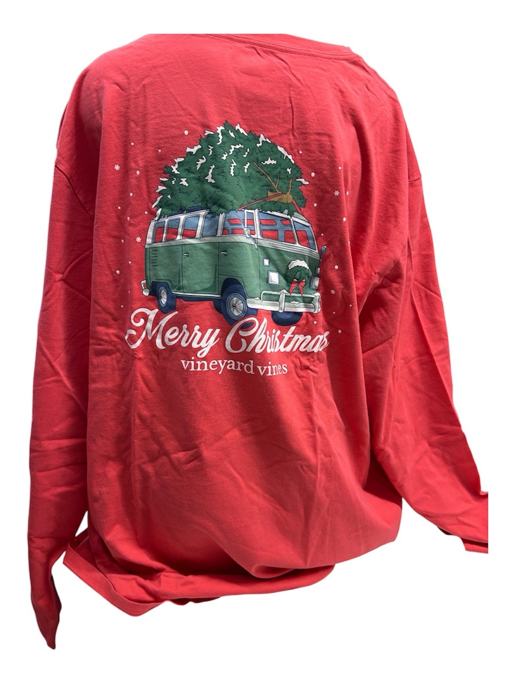 NWT Vineyard Vines Merry Christmas Retro Van Tree Long Sleeve Tee XXL - Picture 2 of 5